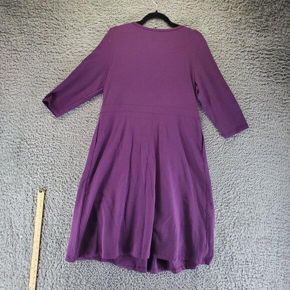 Appleseeds Dress Womens Large Purple Petite 3/4 Sleeve Polyester Blend - Picture 10 of 11